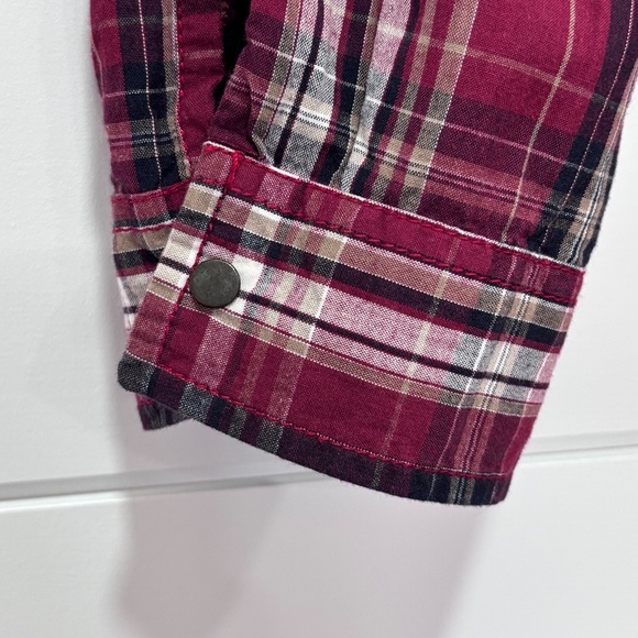 Lady Dutch NWT snap closure plaid fitted shirt with pocket embellishments sz XL - Picture 5 of 16
